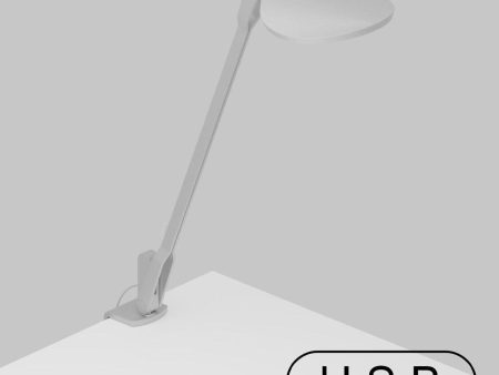 Splitty Silver Contemporary LED Desk Lamp with Two-Piece Desk Clamp and USB Port on Sale