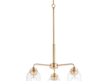 Acadia 20 in. 3 Lights Pendant Light Gold Finish For Sale