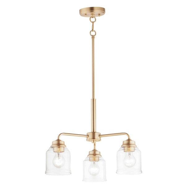 Acadia 20 in. 3 Lights Pendant Light Gold Finish For Sale