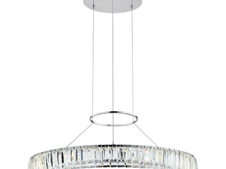 Annette 26 In. LED Pendant Light Chrome Finish Hot on Sale