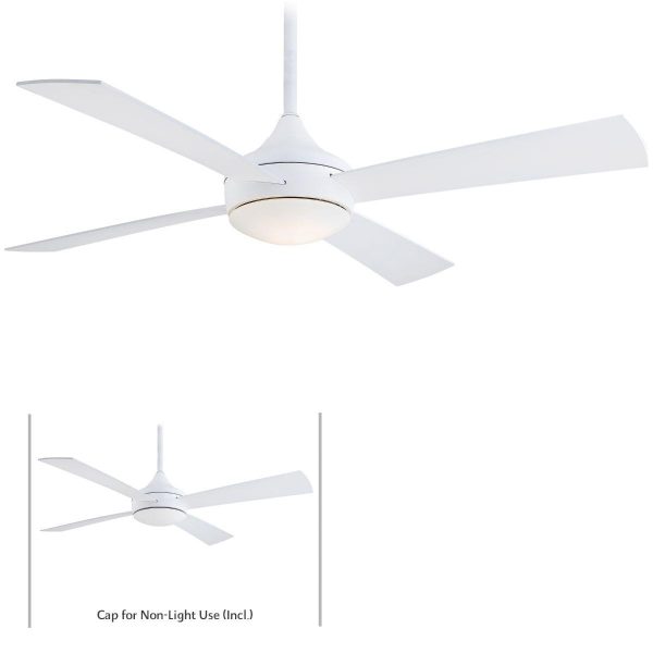 Aluma Wet 52  White LED Ceiling Fan with Remote For Sale