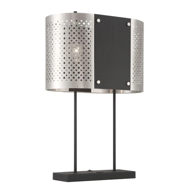 Noho 2 Lights Table Lamp in Steel with a Coal and Brushed Nickel Finish Cheap