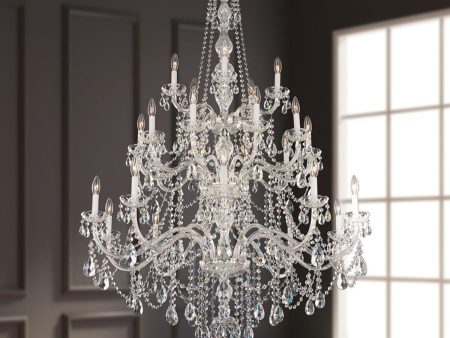 Arlington 25 Lights Polished Silver Chandelier with Clear Heritage Crystals Online Sale