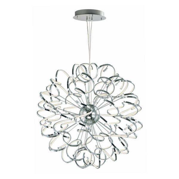 Chaos 40 in. LED Pendant Light Chrome Finish Hot on Sale