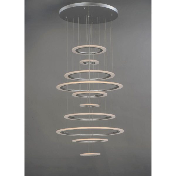 Saturn II 30 in. 10 Lights LED Pendant Light Silver Finish Cheap