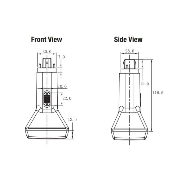 2 pin PL LED Bulb, 9W, 1150lm, 30K|35K|40K, Vertical, 26W CFL Equal, G24d Base, Direct or Bypass For Sale