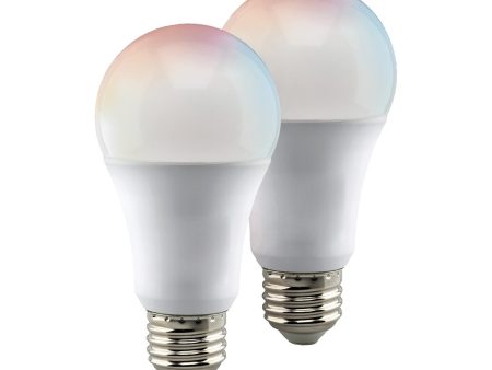 Starfish A19 Wi-Fi Smart LED Bulb, 10W, 800 Lumens, RGBW & Tunable White, 2 Per Box For Discount