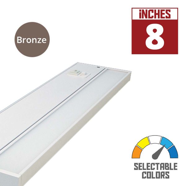 TunableTask 8  Adjustable Kelvin LED Under Cabinet Light, 430 Lm, 2700K to 5000K, 120V, Bronze Sale