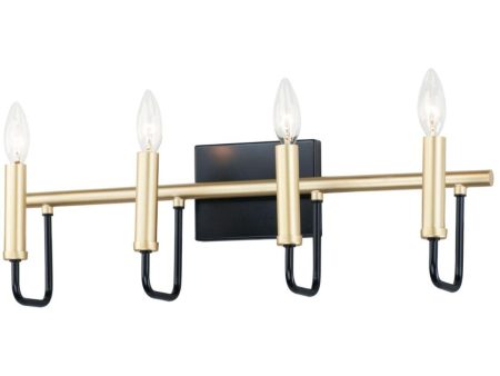 Sullivan 23 in. 4 Lights Vanity Light Black & Gold Finish Online now