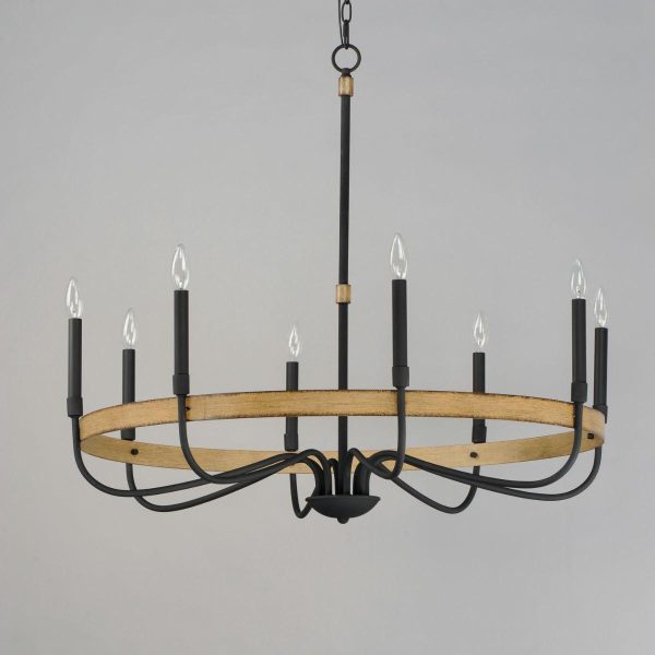 Franklin 36 in. 8 Lights Chandelier Black Finish Online Hot Sale