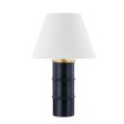 Banyan Table Lamp Ceramic Gloss Navy with Aged Brass Finish Sale