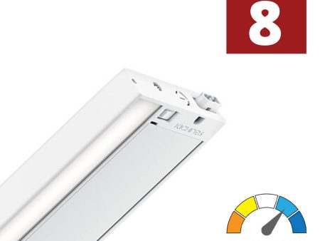 6U 8in.  LED Under Cabinet Light, 2700K|3000K, 270 Lumens, 120V, White Discount