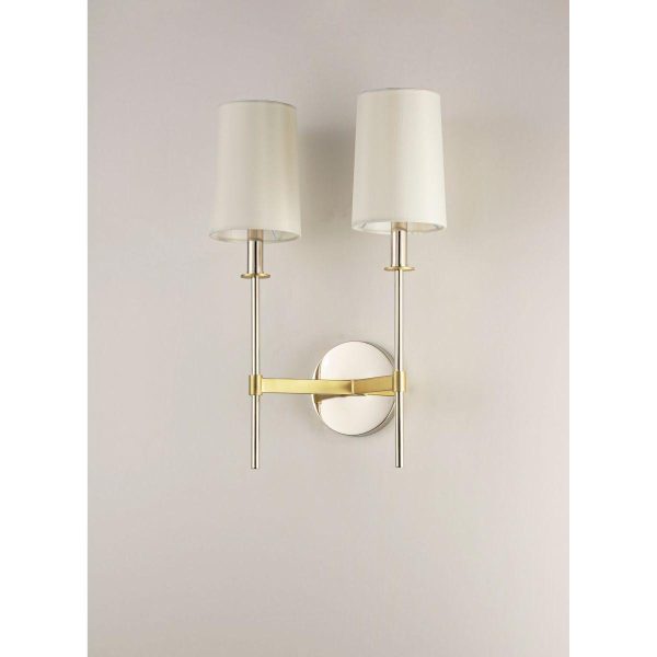 Uptown 13 in. 2 Lights Vanity Light Polished Nickel & Satin Brass Finish Online Hot Sale