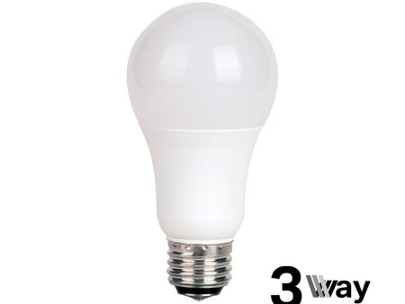 3-Way A19 LED Bulb, 3W|9W|12W, 1050 Lumens, 2700K, E26 Medium Base, Frosted Finish Supply