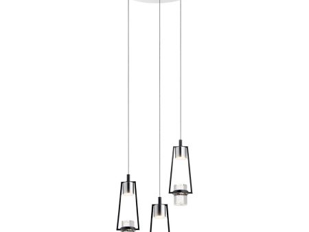 Ayse 13 in. 3 Lights LED Pendant Light Black Finish Online Hot Sale