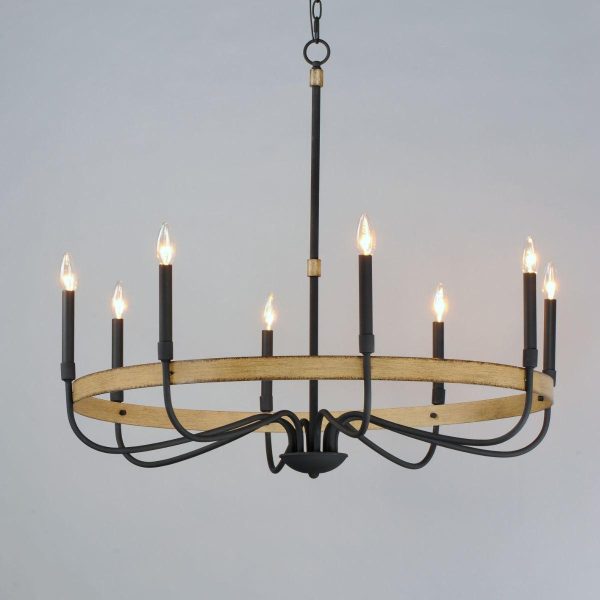 Franklin 36 in. 8 Lights Chandelier Black Finish Online Hot Sale