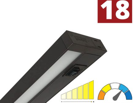 LEDUR 18in. Edge-Lit Under Cabinet LED Light, 275|475 Lm, Selectable 2700K to 5000K, 120V Online Sale