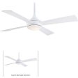 Aluma Wet 52  White LED Ceiling Fan with Remote For Sale