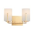 Dart 13 in. 2 Lights Vanity Light Satin Brass Finish Cheap