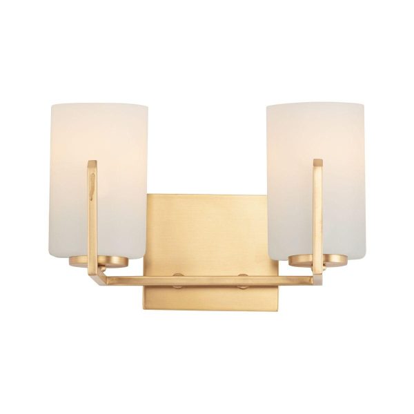 Dart 13 in. 2 Lights Vanity Light Satin Brass Finish Cheap