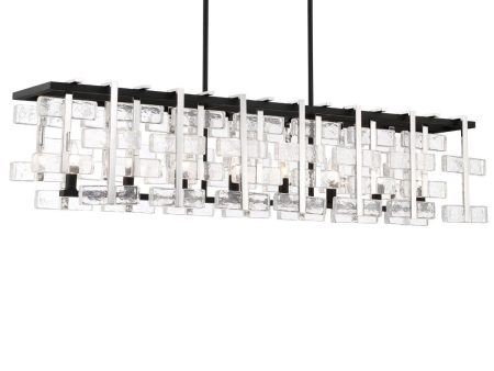 Painesdale 56 in. 8 Lights Chandelier Black & Polished Nickel Finish For Sale