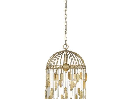 Aleta 23 in. 4 Lights Pendant Light Vintage Brass Finish on Sale