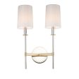 Uptown 13 in. 2 Lights Vanity Light Polished Nickel & Satin Brass Finish Online Hot Sale