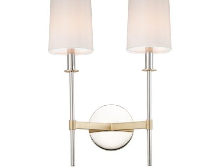 Uptown 13 in. 2 Lights Vanity Light Polished Nickel & Satin Brass Finish Online Hot Sale