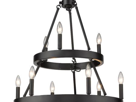 Alastair 9 lights 24 in. Chandelier Black finish Online