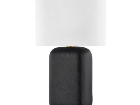 Arthur Table Lamp Black Lava Ceramic Body with Aged Brass Accents For Discount