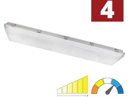 4ft Vapor Tight LED High Bay with Battery Backup, 90 Watts, 13500 Lumens, 30K 40K 50K, 120-277V Fashion