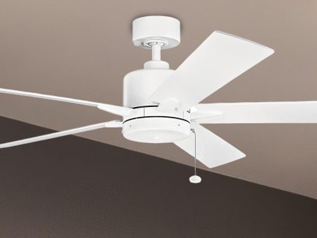 Lucian II 60 Inch Matte White Indoor Ceiling Fan with Pull Chain Supply