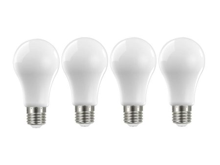 A19 LED Bulb, 100W Equivalent, 14 Watts, 1500 Lumens, 3000K, E26 Medium Base, Frosted, Pack of 4 Hot on Sale