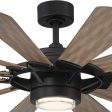 Wyndmill 65 Inch 3500K LED Smart Ceiling Fan, Matte Black with Barnwood Blades For Sale