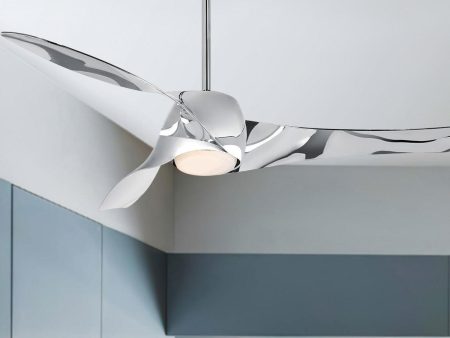 Artemis LED 58   Smart Ceiling Fan with Light and Remote Control, Liquid Nickel on Sale