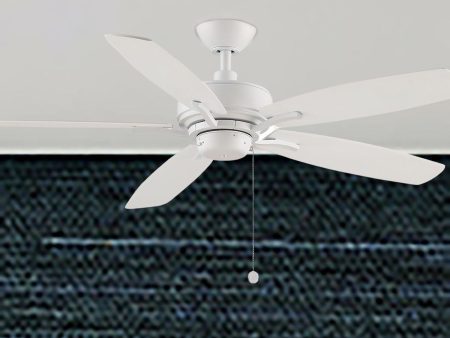 Aire Deluxe 52 Inch Matte White Ceiling Fan with Pull Chain Online