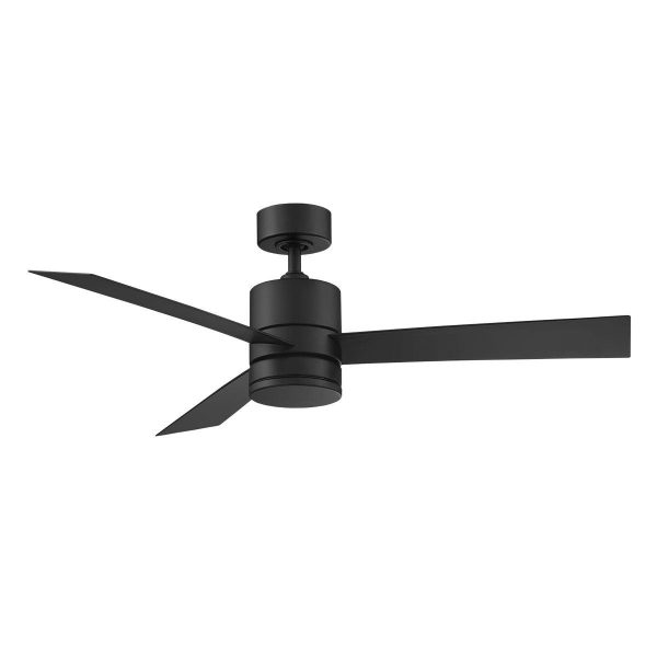 Axis 52 Inch Matte Black 2700K LED Outdoor Smart Ceiling Fan For Sale