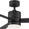 Axis 52 Inch Matte Black 2700K LED Outdoor Smart Ceiling Fan For Sale