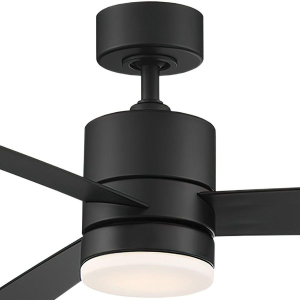 Axis 52 Inch Matte Black 2700K LED Outdoor Smart Ceiling Fan For Sale