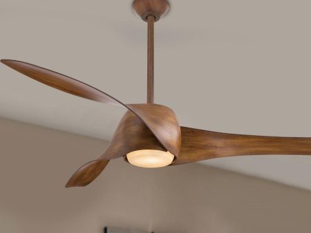 Artemis LED 58   Smart Ceiling Fan with Light and Remote Control, Distressed Koa Discount