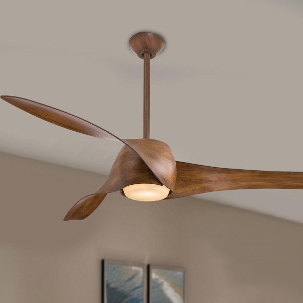 Artemis LED 58   Smart Ceiling Fan with Light and Remote Control, Distressed Koa Discount