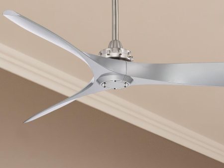 Aviation 60  Brushed Nickel and Silver Indoor Ceiling Fan with Remote Sale