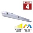 4ft Vapor Proof LED Light, Adjustable 60 Watts, 8000 Lumens, 30K 40K 50K, 120 347V For Sale