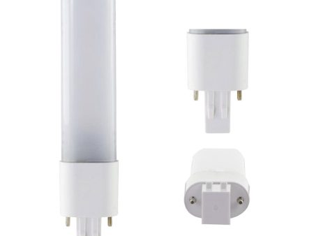 2 pin PL LED Bulb, 5W, 500lm, 3500K, Horizontal, 13W CFL Equal, GX23 Base, Direct or Bypass For Sale