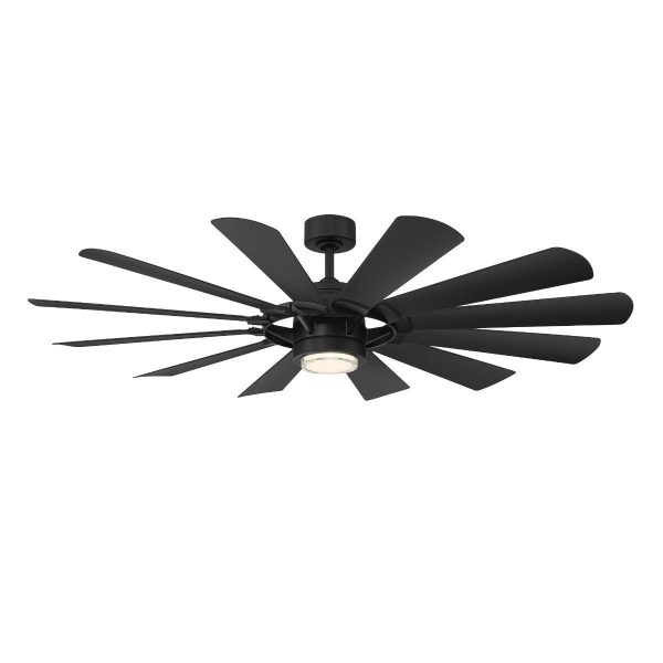 Wyndmill 65 Inch 3000K LED Smart Ceiling Fan, Matte Black Online Hot Sale