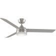 Xeno 56 Inch Brushed Nickel Damp Rated LED Ceiling Fan with Remote Fashion