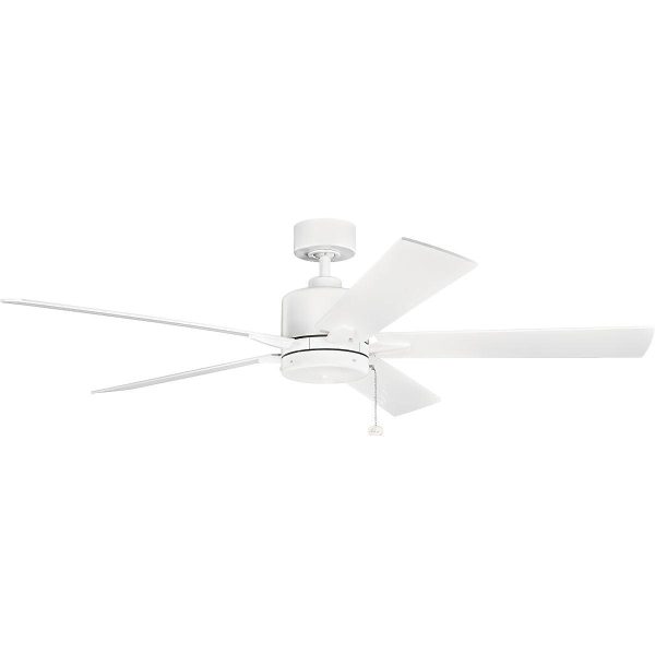 Lucian II 60 Inch Matte White Indoor Ceiling Fan with Pull Chain Supply