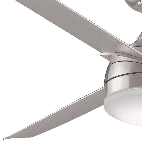 Xeno 56 Inch Brushed Nickel Damp Rated LED Ceiling Fan with Remote Fashion