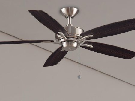 Aire Deluxe 52 Inch Brushed Nickel Ceiling Fan with Pull Chain Fashion