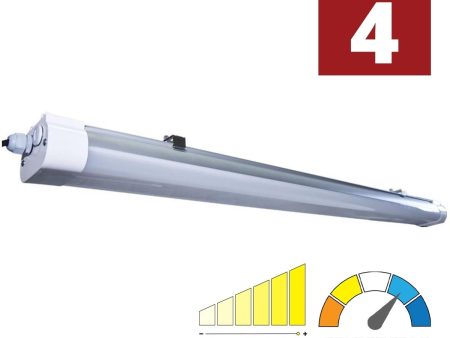 4ft Tri Proof LED Light Fixture, 60 Watts, 7500 Lumens, 30K 40K 50K, 120 347V Supply